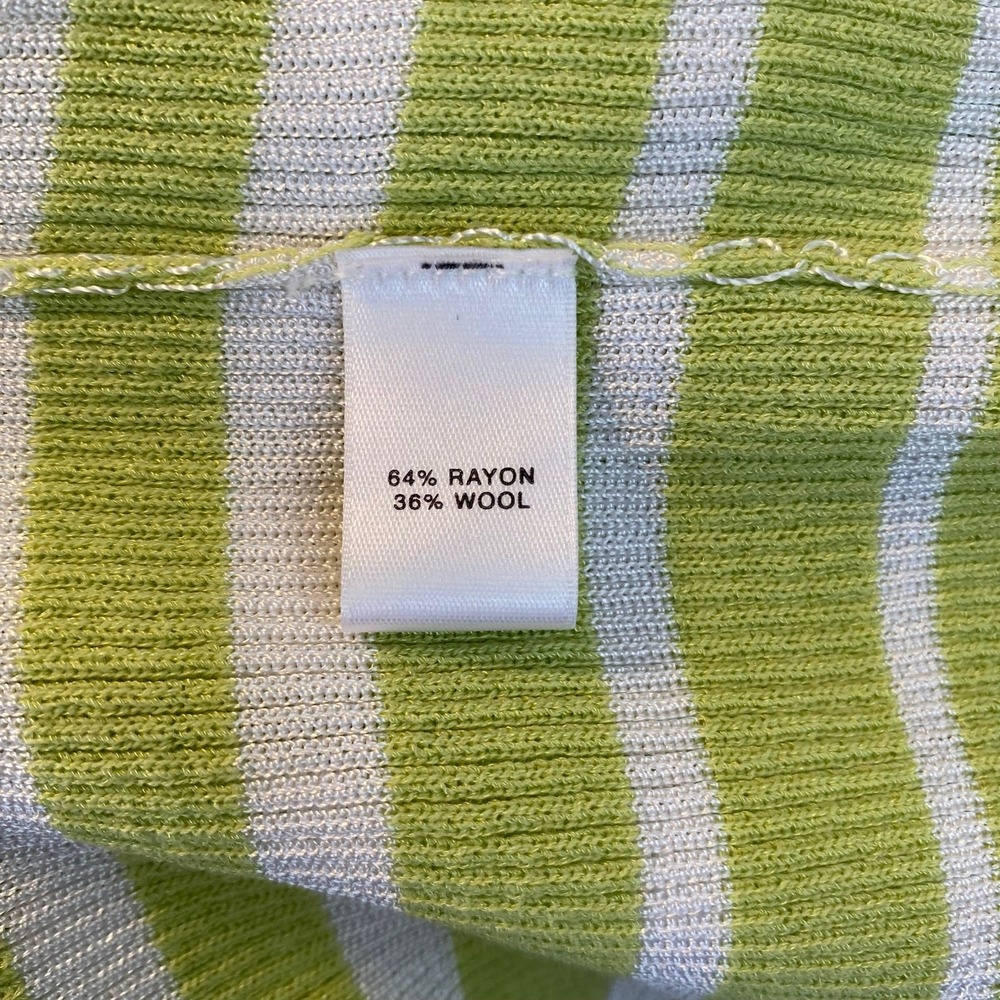St. John Women's Key Lime Striped Knit Cardigan Sweater and Tank 2 Piece Set - Picture 8 of 14